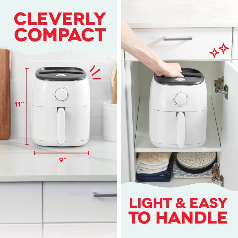 DASH Tasti-Crisp Air Fryer 2.6Qt, White