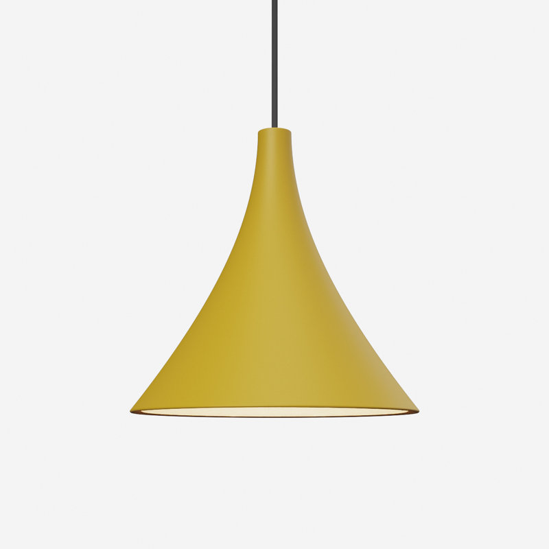 Gota Pendant Light, Mustard, Black, 14" H x 9.84" W x 9.84" D