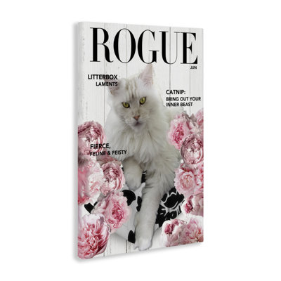Funny Floral Cat Magazine Canvas, design by Sasha