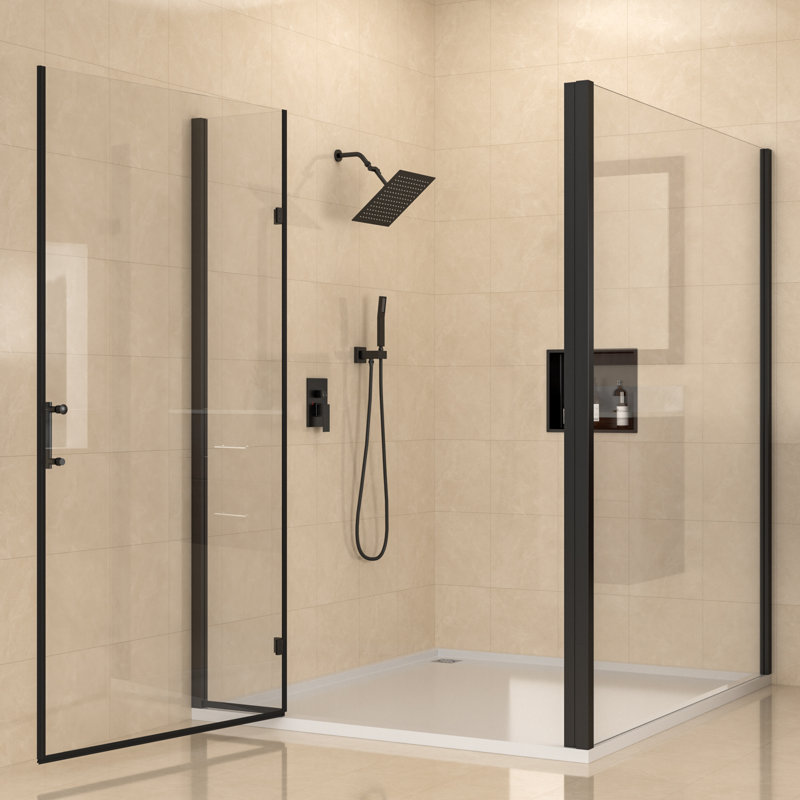 Pomme de douche réglable 8 "1,8 GPM, Noir mat