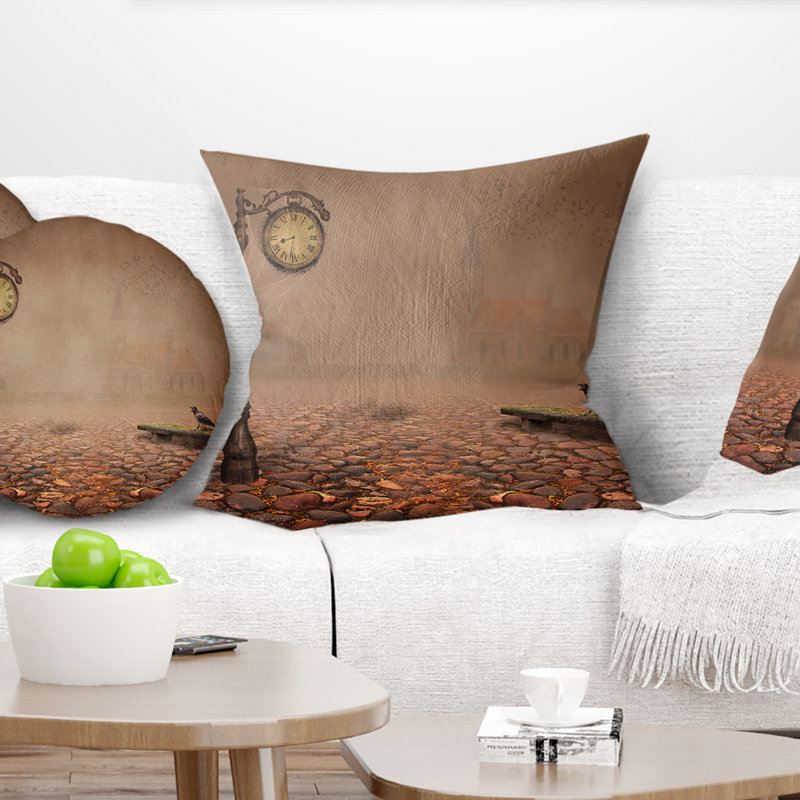 Coussin décoratif photo derrière old time landscape, 16 po x 1 po, Coussin décoratif