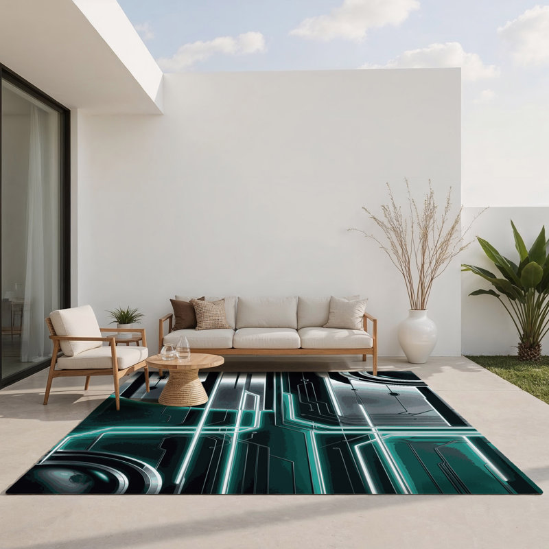 Tapis intérieur et extérieur Orbit Fractals, Rectangle 4pi x 6 pi