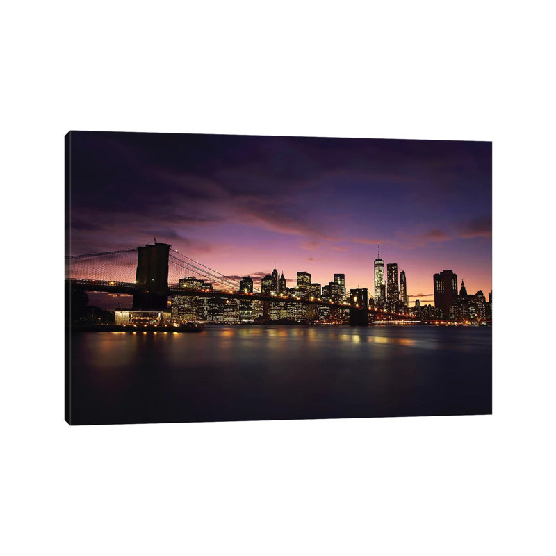 NYC Skyline At Sunset 1 Piece Wall Art on Canvas, 66.04 cm H x 45.72 cm W x 1.91 cm D, Canvas