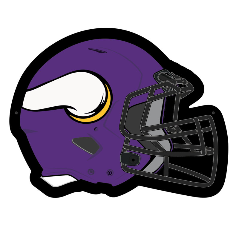 Enseigne murale lumineuse NFL à DEL pour casque, Vikings du Minnesota