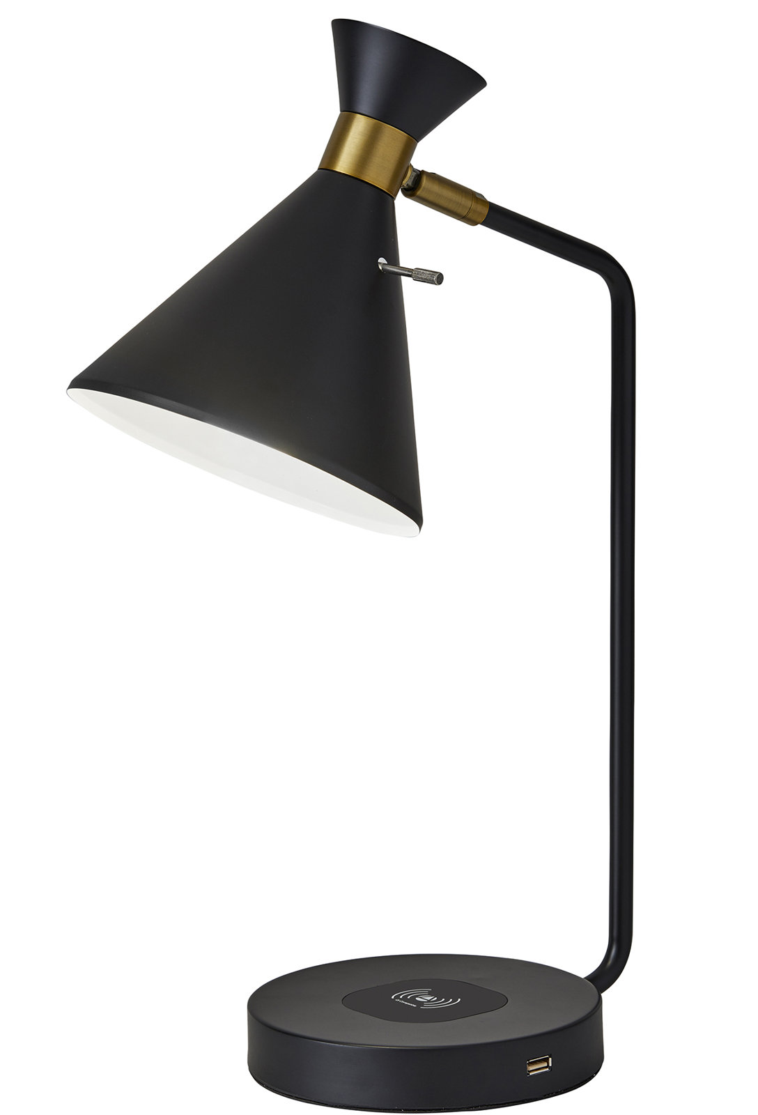 Hammond Desk Lamp, Black/Antique Brass
