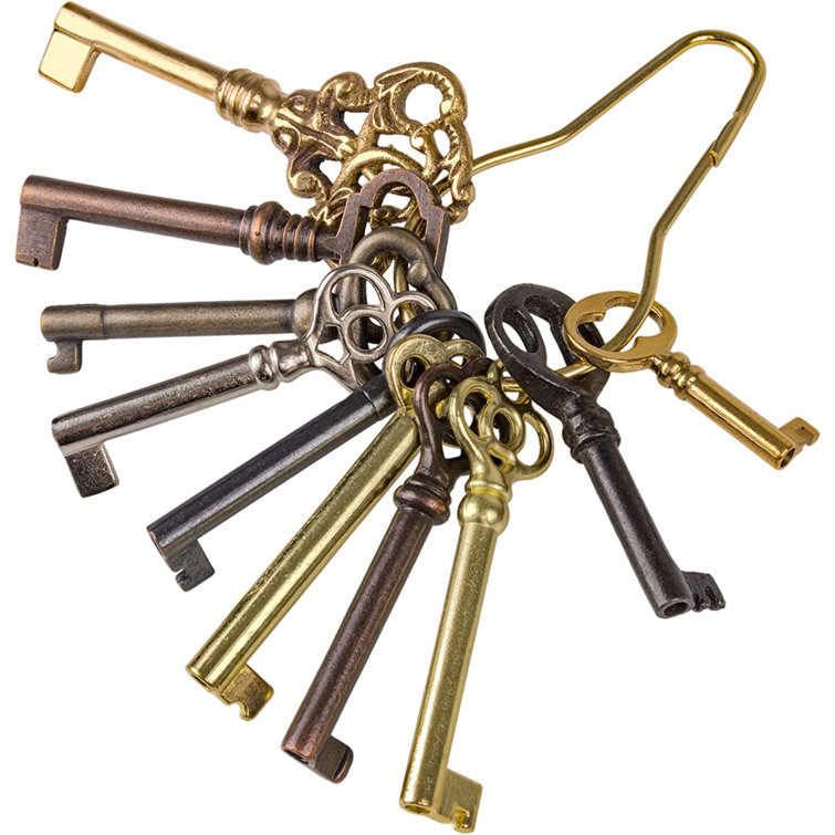 Skeleton Key Set Reproduction for Antique Furniture Locks ( 10 Keys )