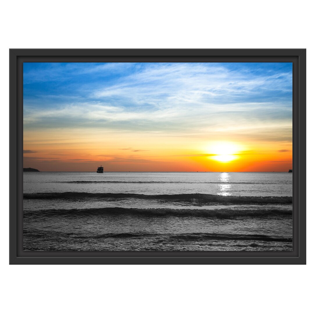 Gerahmtes Wandbild Malibu Beach Sunrise Water Sand