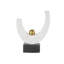 Sculpture en marbre Cole et Grey en demi-cercle avec accent orbe et base en bloc noir