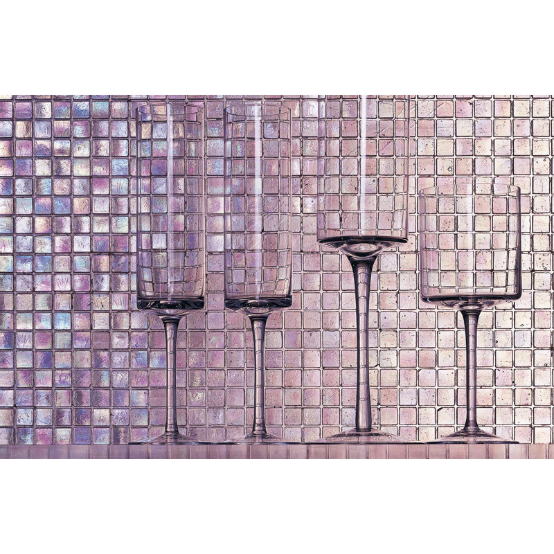 Cherry 5/8" x 5/8" Glimmer Glass Mosaic