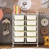 Rolling Cart With 10 Drawers, Plastic Drawer Cart With Metal Frame, Multipurpose Art Craft Cart Organizer With Wheels, Utility Cart With Drawers For Home, Office, School, (White)