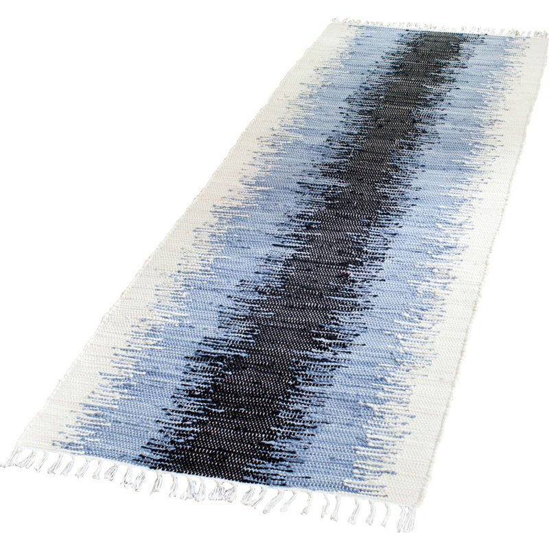 Paynter Hand Woven Cotton Striped Rug, Runner 2'3" x 6'