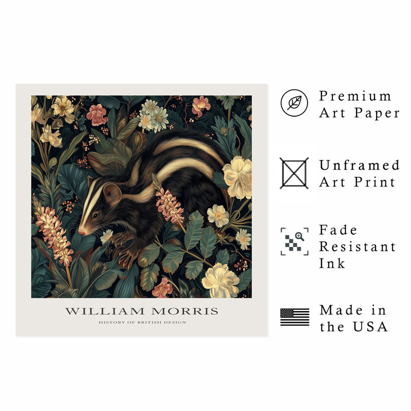 Animaux, motif de blaireau, reproduction d'art sans cadre William William Cottage