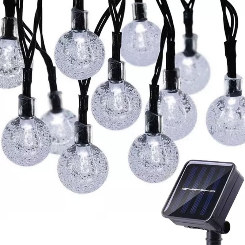 Guirlande de 30 lumières de Noël en forme de guirlande solaire, Blanc