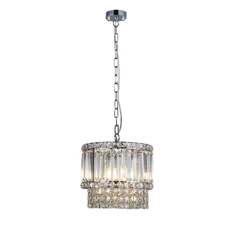 Akeesha 3 - Light Crystal Pendant, Polished Chrome