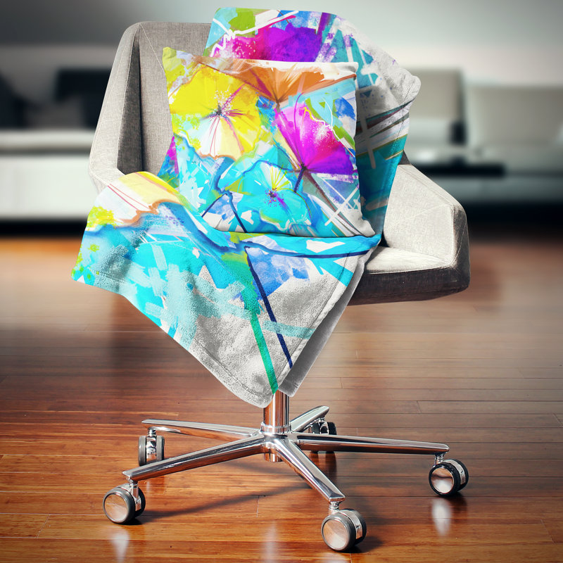 Coussin de vie floral abstract spring, 16 po x 1 po, Coussin décoratif