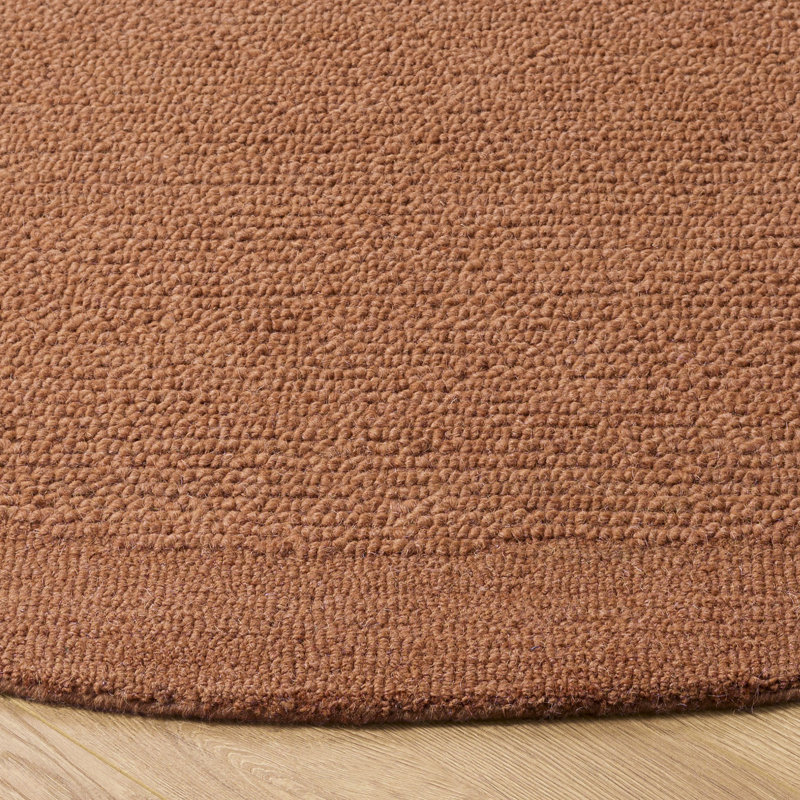 Novelty Hand Tufted Wool Solid Color Indoor Rug, Round 5'