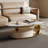 51.2-Inch Oval Faux Marble Coffee Table with Drawers