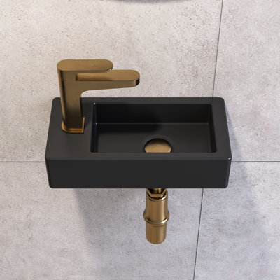 Liberty 15.42'' x 7'' Vitreous China Rectangular Wall Mount Bathroom Sink with Faucet Hole