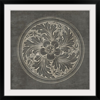 'Rosette II Graphic Art Print in Gray
