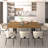Rectangle Extendable Dining Table For 6-10 People Aged Effect Wood And Black 160-200 Cm