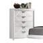 Commode contemporaine à finition blanche avec pieds en acrylique et poignées en faux diamant, parfaite pour les solutions de rangement modernes et élégantes