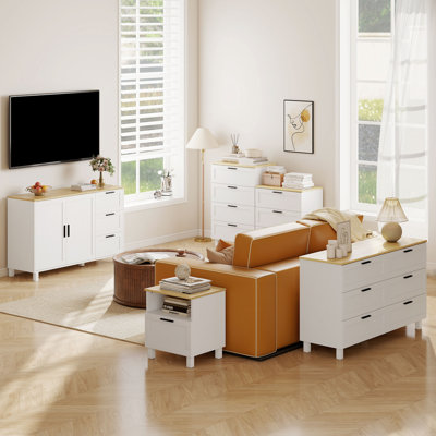Buffet 47 "avec portes à fermeture douce, buffet moderne, blanc