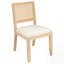 Ensemble de 2 chaises de salle à manger en rotin de style campagnard avec structure en bois massif et revêtement en lin Farmhouse-1452483520-1452483535