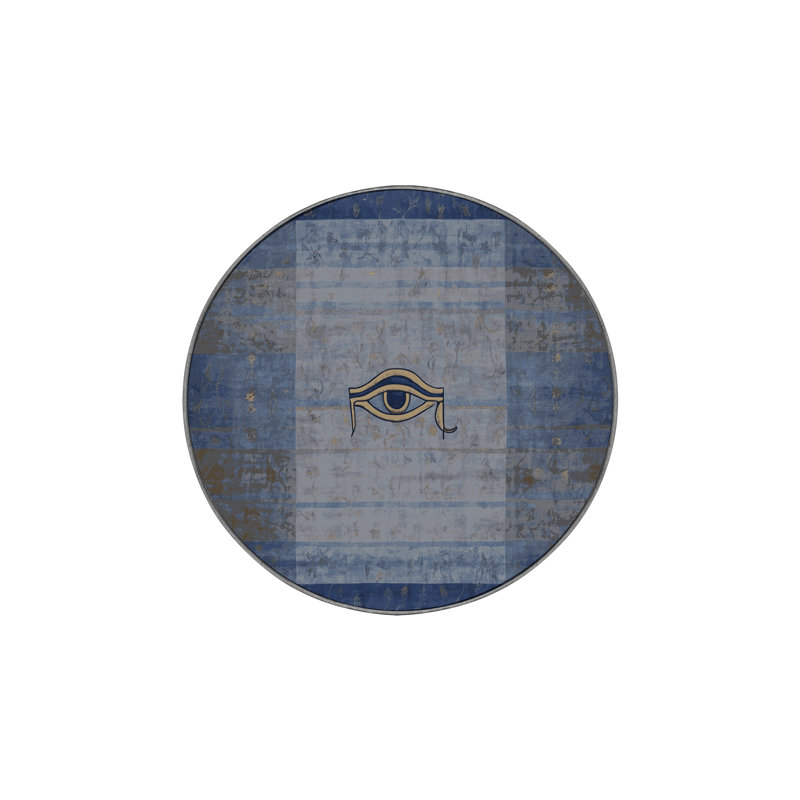 Tapis gris soyeux et moelleux, Rond 6 pi