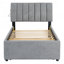 Lit plateforme tapissier simple avec lit gigogne Teddy