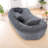 Compression Sofas, Grey Chenille 79in Modern Curved Sofa For Home