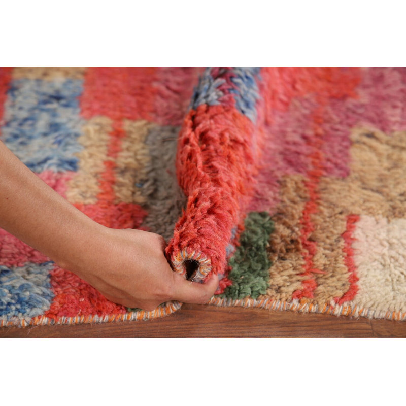 Tapis marocain en laine à carreaux 7 x 10