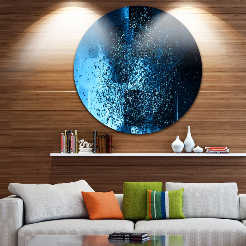 " Fractal 3D Blue Paint Splash ", 38" H x 38" W x 1" D