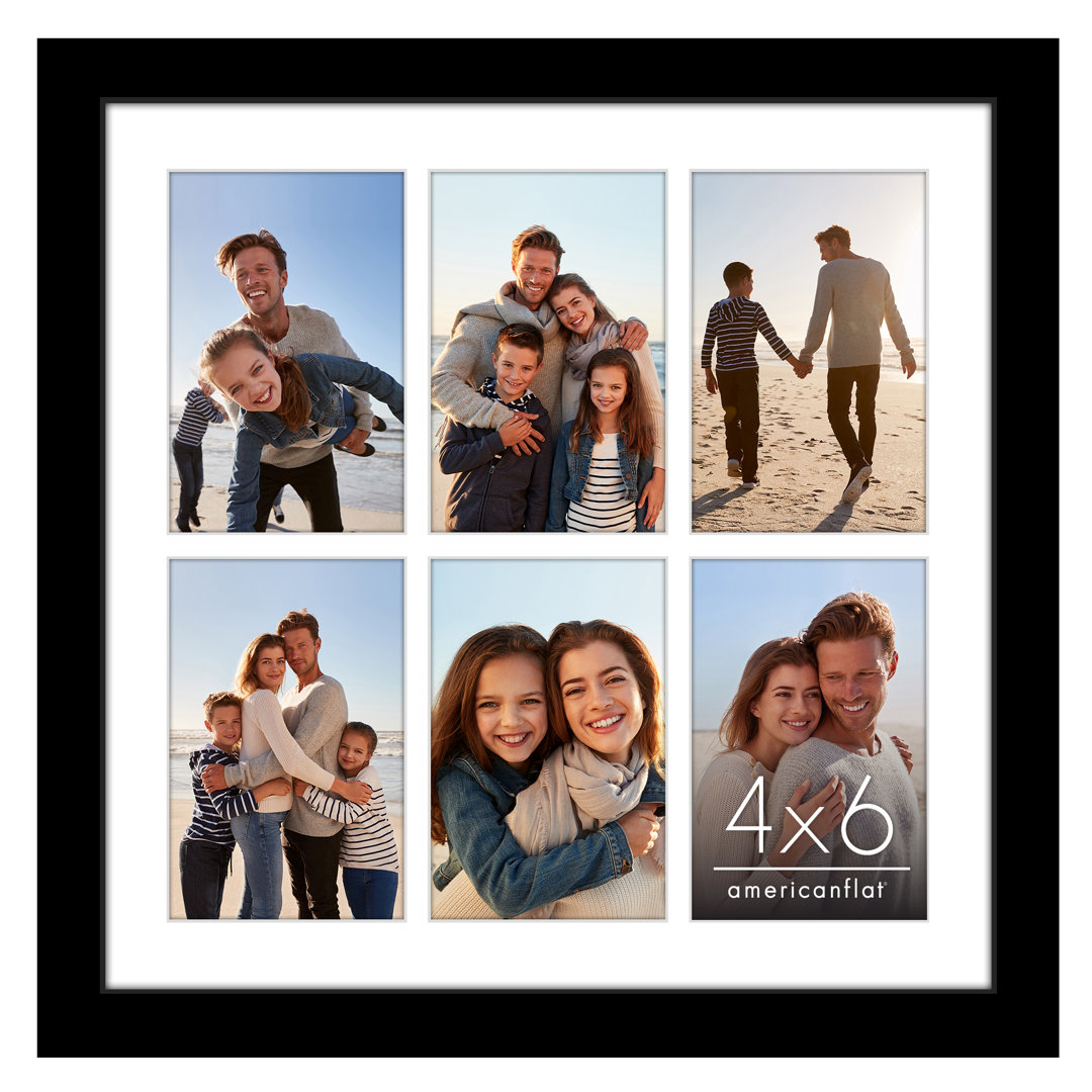 14X14 Collage Picture Frame - Fits Six 4X6 Photos Or One 14X14 Photo Americanflat 