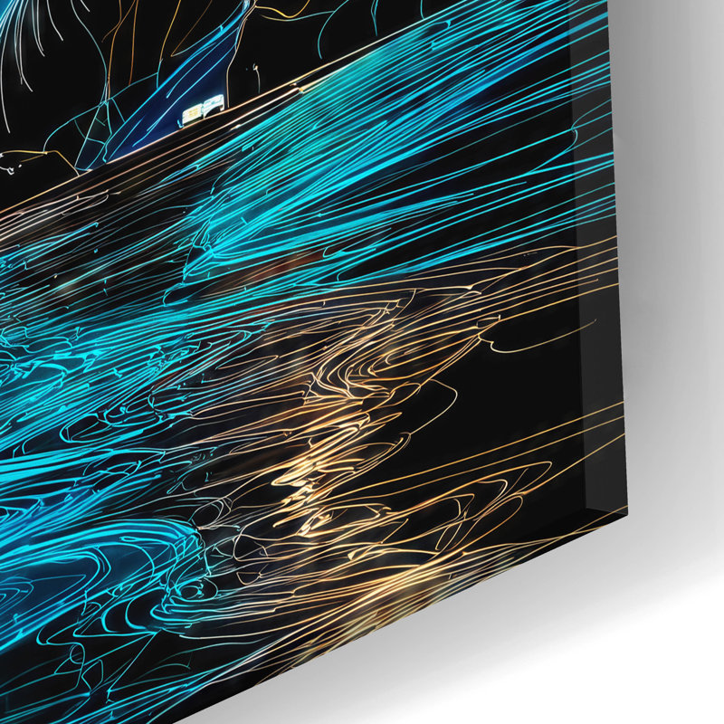  «Vagues de lumière sur San Francisco» par Ann Klee, art mural en verre acrylique, 24 po x 12 po, H 12 po x l 24 po