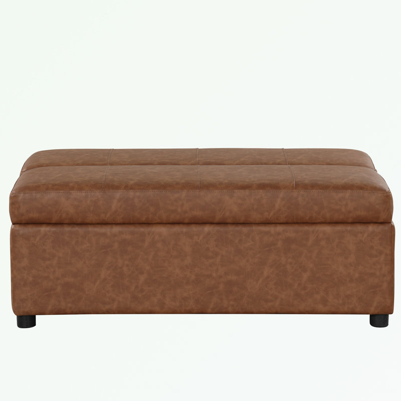 Repose-pieds simple pliant avec pieds en bois, Brun