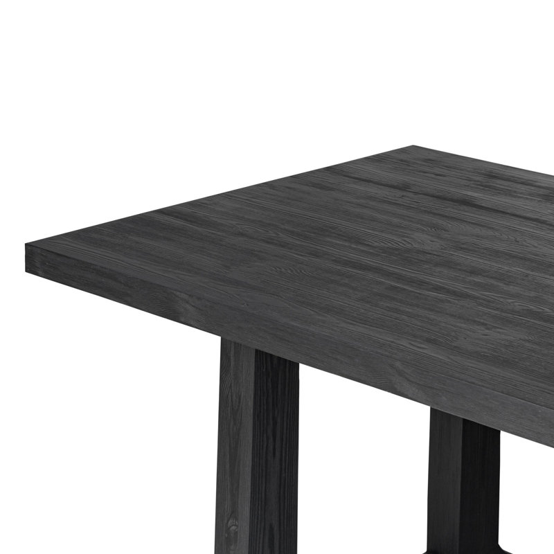 Otto Pine Wood Dining Table, Black, 30" H x 39.25" W x 110" L
