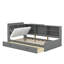 Lit plateforme en bois avec tête de lit, tablettes et tiroirs-114344435