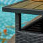Table d'appoint en osier de rotin avec trou pour parasol