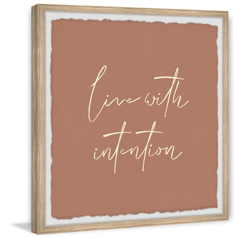 «Live With Intention», reproduction encadrée, H 24 po x l 24 po x P 1,5 po