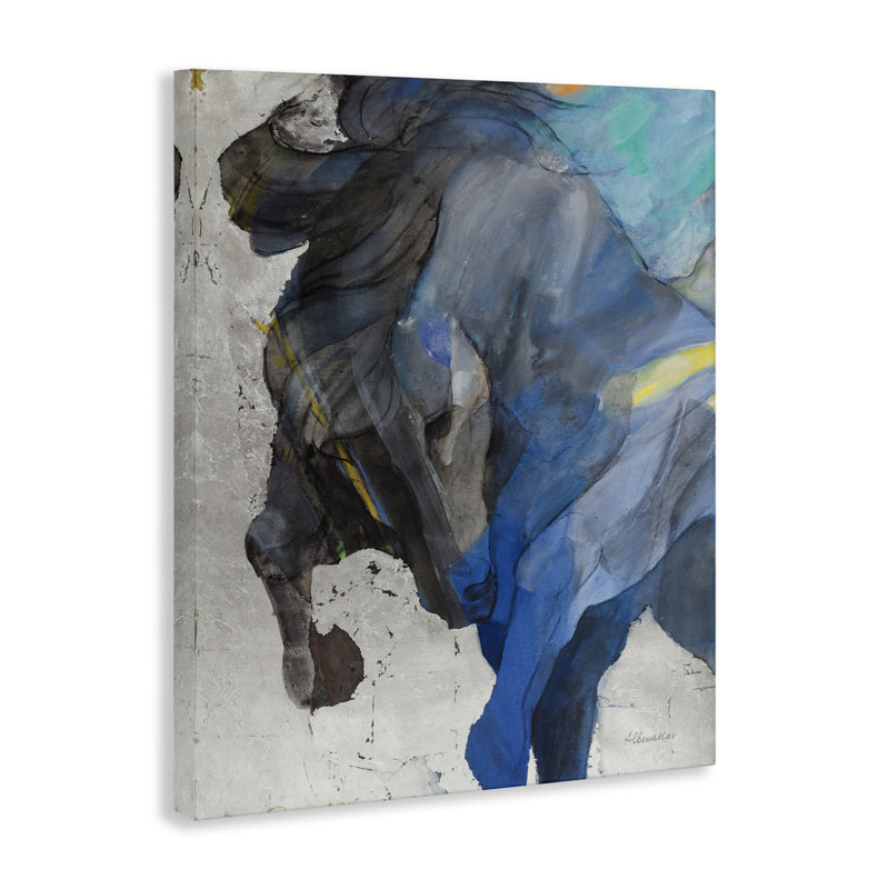 «Majestic Valor Stallion», art mural sur toile par Albena Hristova, H 40 po x l 30 po