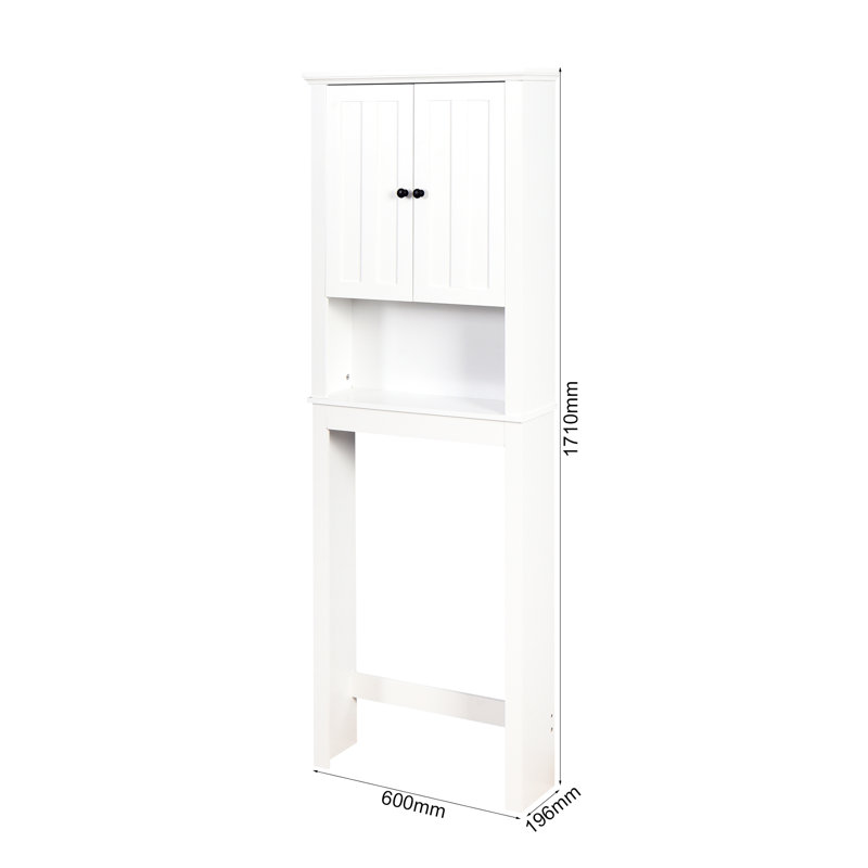 Armoire de salle de bain au-dessus de la toilette - assurance de la qualité, tablette réglable, blanc, rangement surdimensionné de 23,9 x 7,71 x 67,37 pouces, finition blanche,