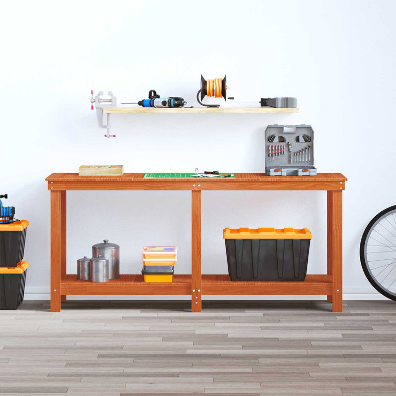 Solid Pine Wood Top Workbench, 80cm H x 180cm W x 50cm D