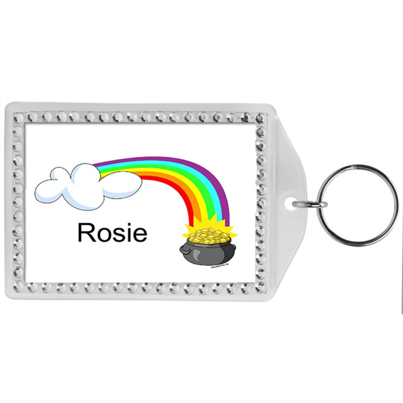 Porte-clés bord de strass personnalisé, Oui