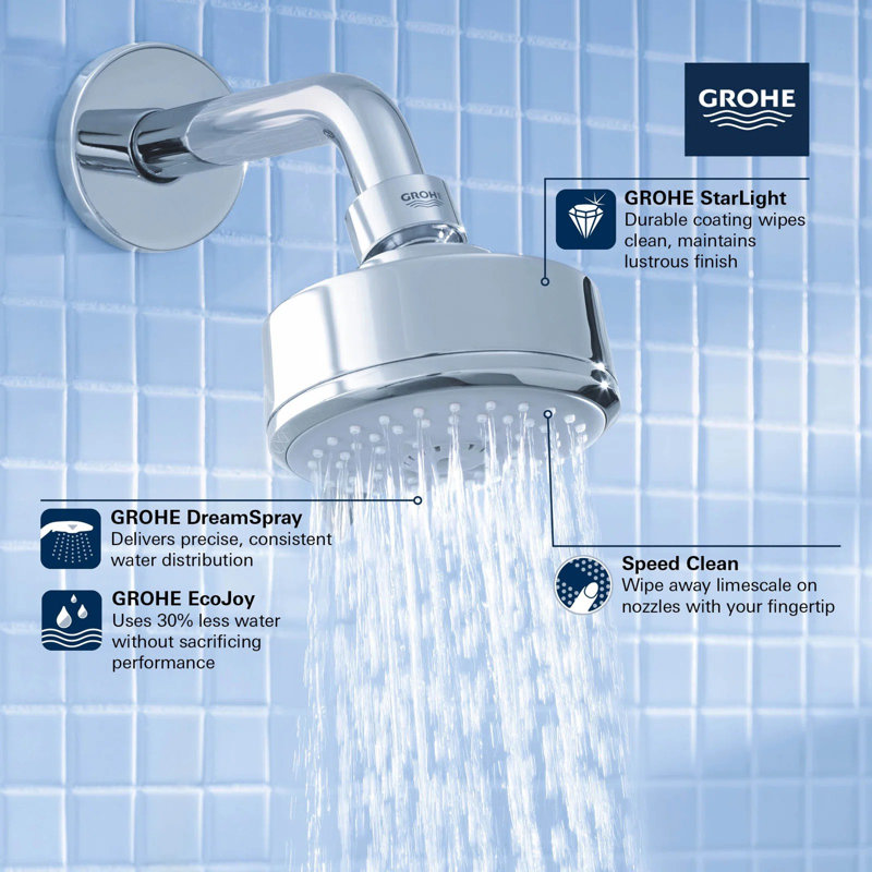 Tempesta® Cosmopolitan Rain Shower Head with SpeedClean Nozzles, Starlight Chrome, 1.75 GPM