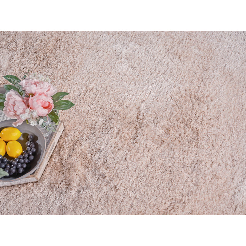 Exquisite Rugs Sumo Shag Handmade Handloomed Polyester/Microfiber Pink Area Rug, Rectangle 8' x 11'