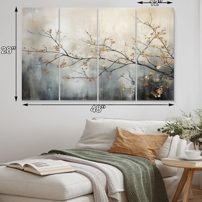Arbre, impression éthéréale sur toile 4 pièces