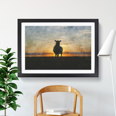 Sunset and Sheep - Picture Frame Painting