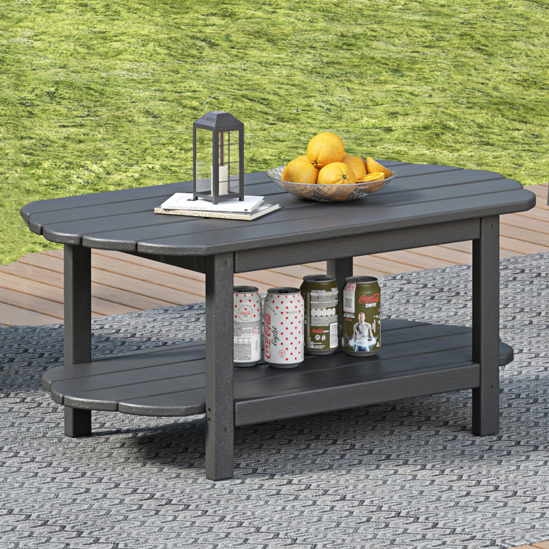 Bolebroke Square HDPE Outdoor Coffee Table, Gray