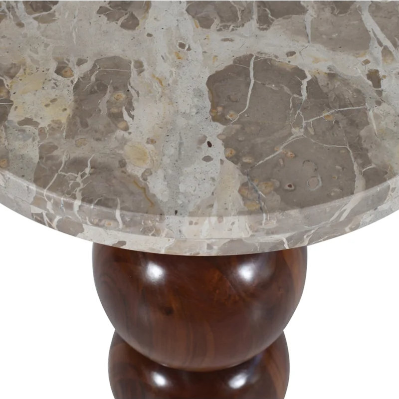 Orbit Stacked Sphere 45x45cm Concrete-Effect Coffee Table Solid Wood Ball Base Side Table