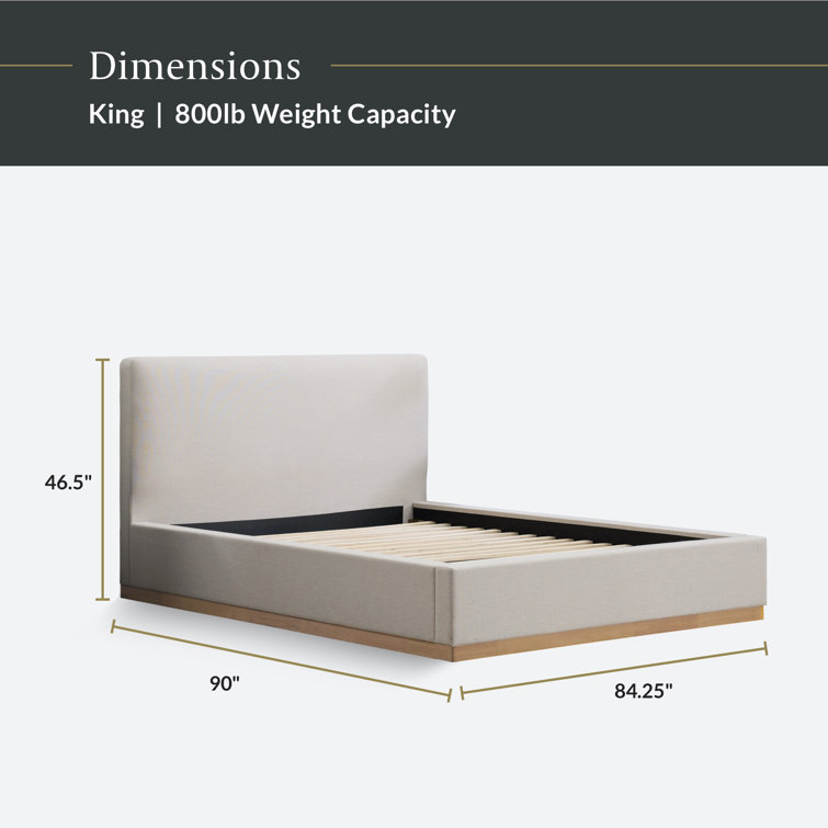 Delpha Grounded Upholstered Wood Base Bed